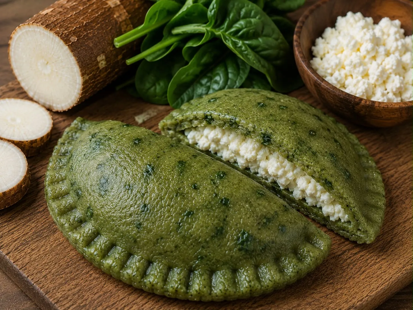 Yuca + Espinaca + Queso de Raíces