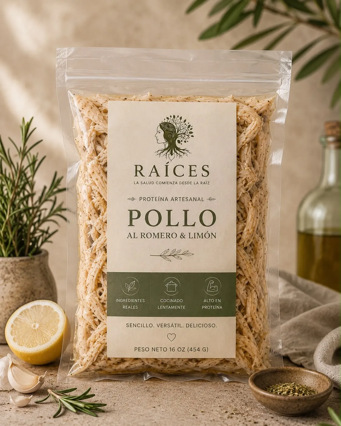 Pollo al Romero & Limón de Raíces